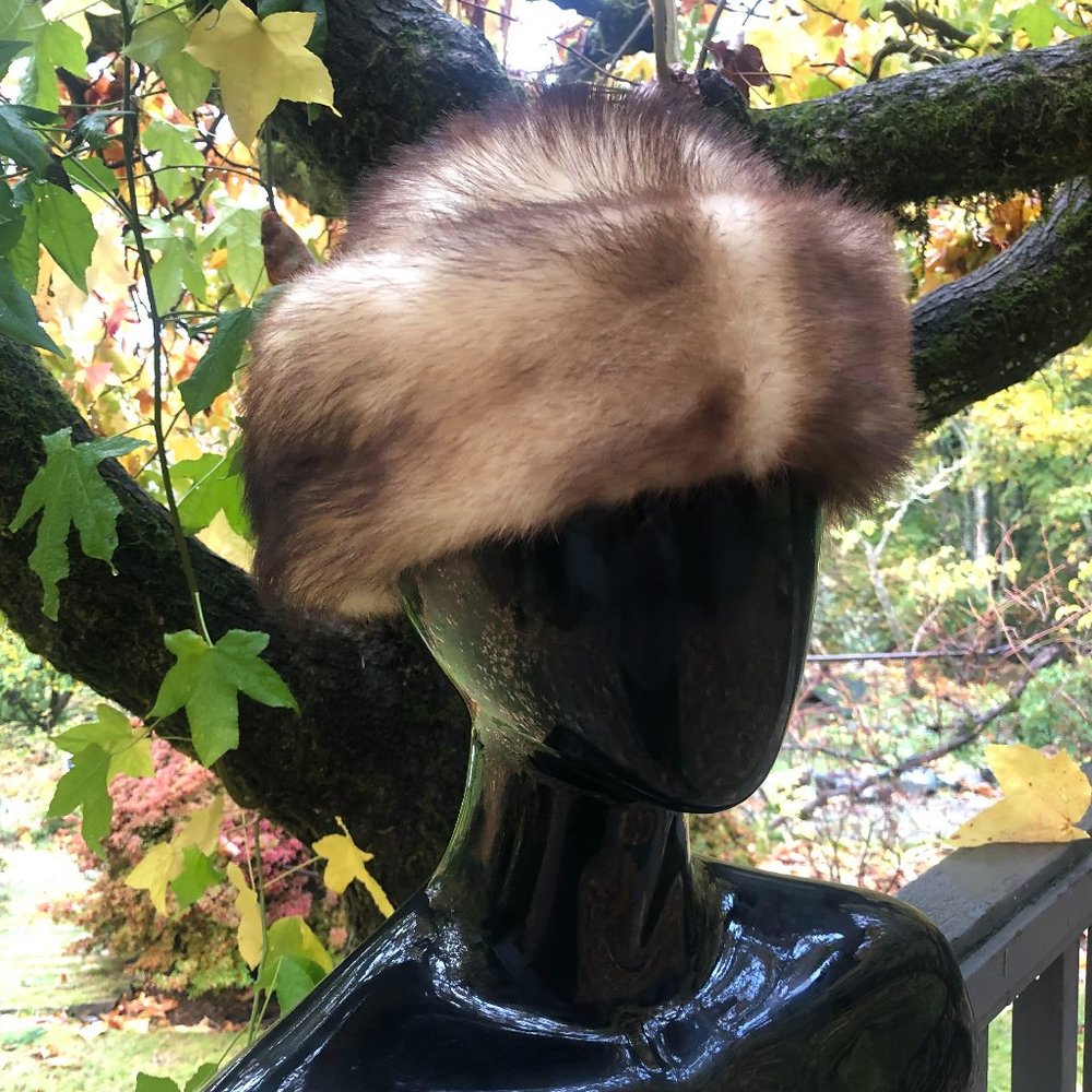 Vintage 1960s Mink & Ferret Pillowbox Genuine Fur Hat #SlavicCore